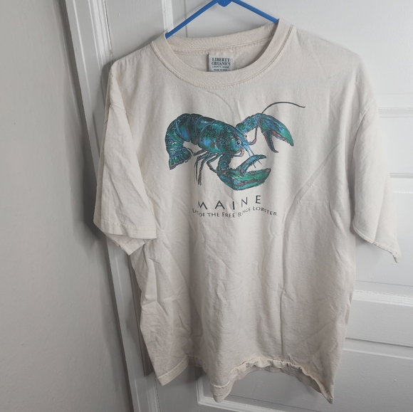 Liberty Organics Colorful Lobster T-shirt Made in USA large - Picture 1 of 9